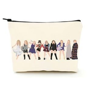 Taylor Swift Makeup Cosmetic Zip Clutch Bag Eras Tour Album Looks 7x8in NEW